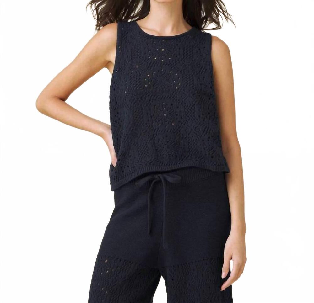 NEW SPLENDID beckham crochet sweater tank in navy